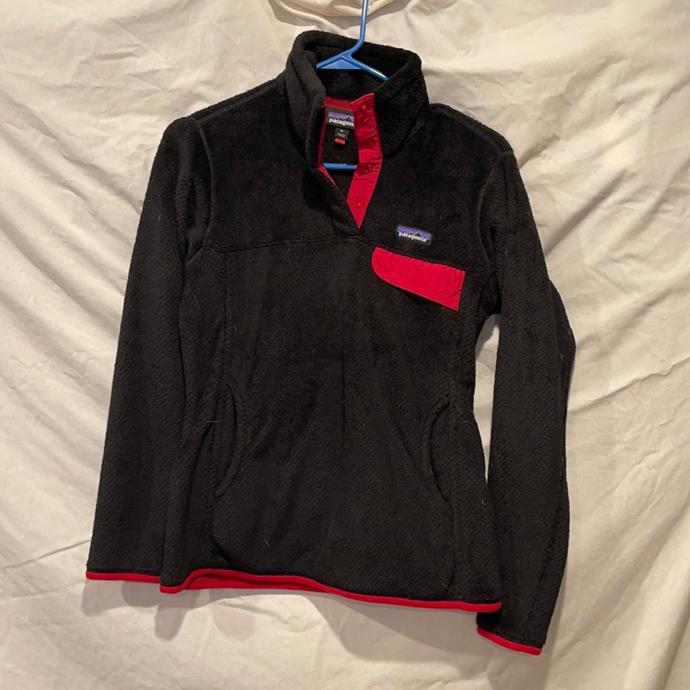 Black and Red Retool 1/4 Snap Patagonia Pullover
